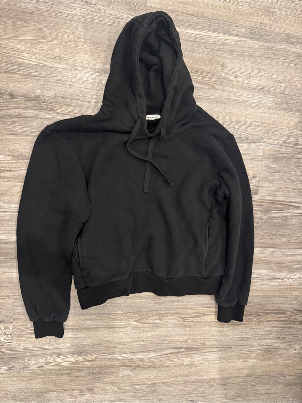 Black Women's Pullover Hoodie with Drawstring Hood